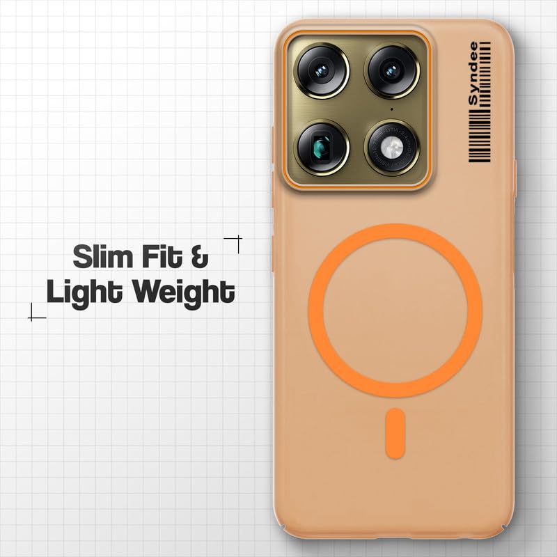 Image of Mr. Case Back Cover for Motorola Signature Sleek Frosted Translucent Back with Wireless Charging Support | Anti-Scratch Shockproof Phone Case - Orange
