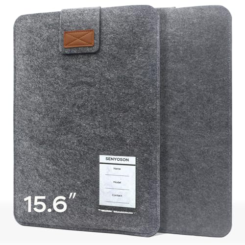 Senyoson 15.6 Inches Portable Monitor Sleeve Case for Sceptre Kado MNN KYY InnoView Yxk ForHelp AYY VisionOwl Yodoit Uperfect ViewSonic Durable Lightweight Felt Storage Bag Laptop Screen Extender