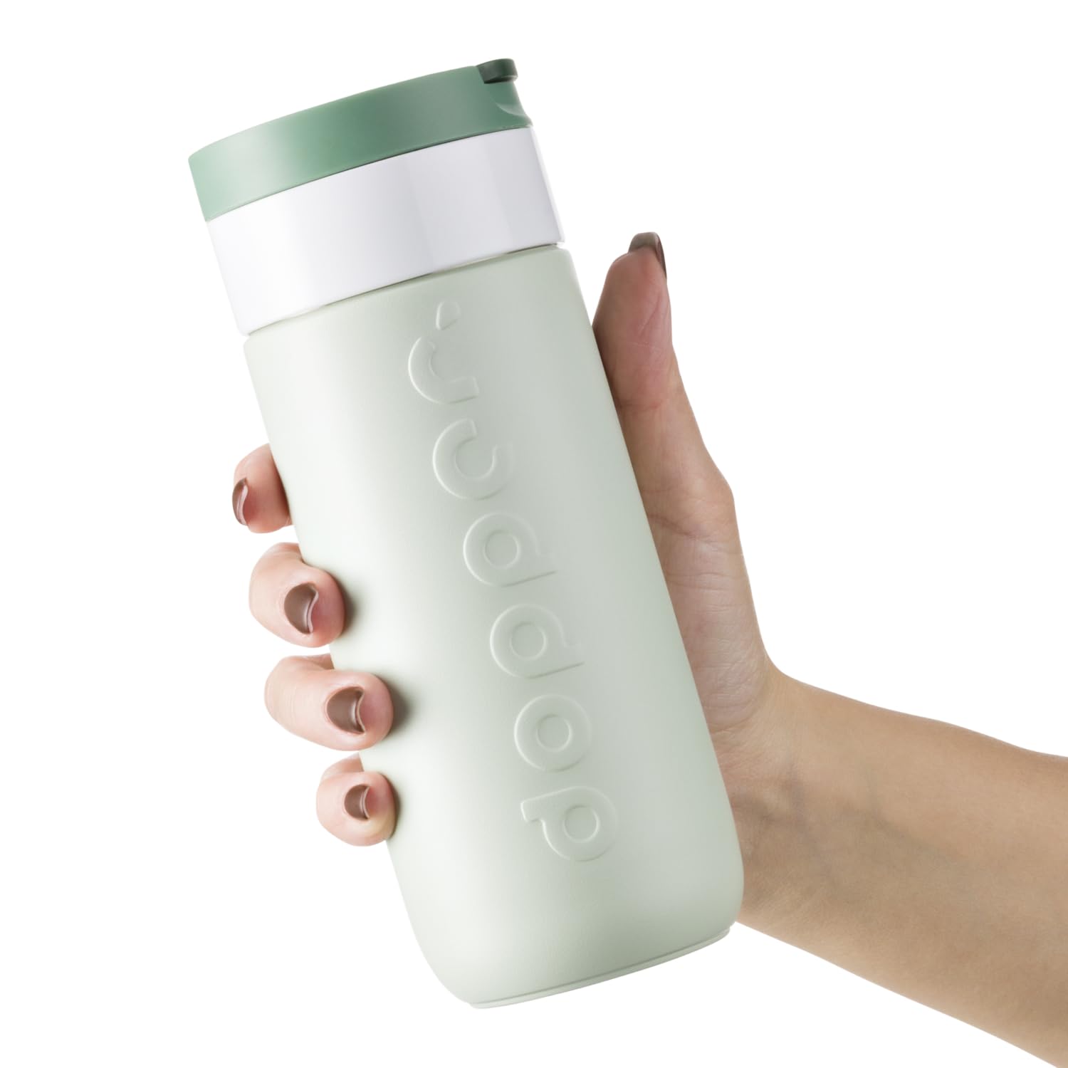 Dopper Mug de voyage isotherme 400 ml, vert forêt, anti-fuite, pour boissons gazeuses, 6h chaud/20h froid, 90 % acier inoxydable recyclé
