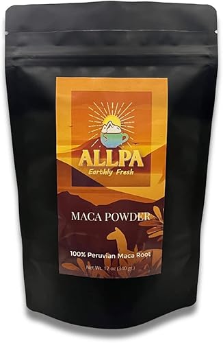 Allpa - Maca en polvo peruana de 12 onzas, polvo de maca orgánica, polvo de maca totalmente natural, el mejor súper alimento peruano, ayuda de