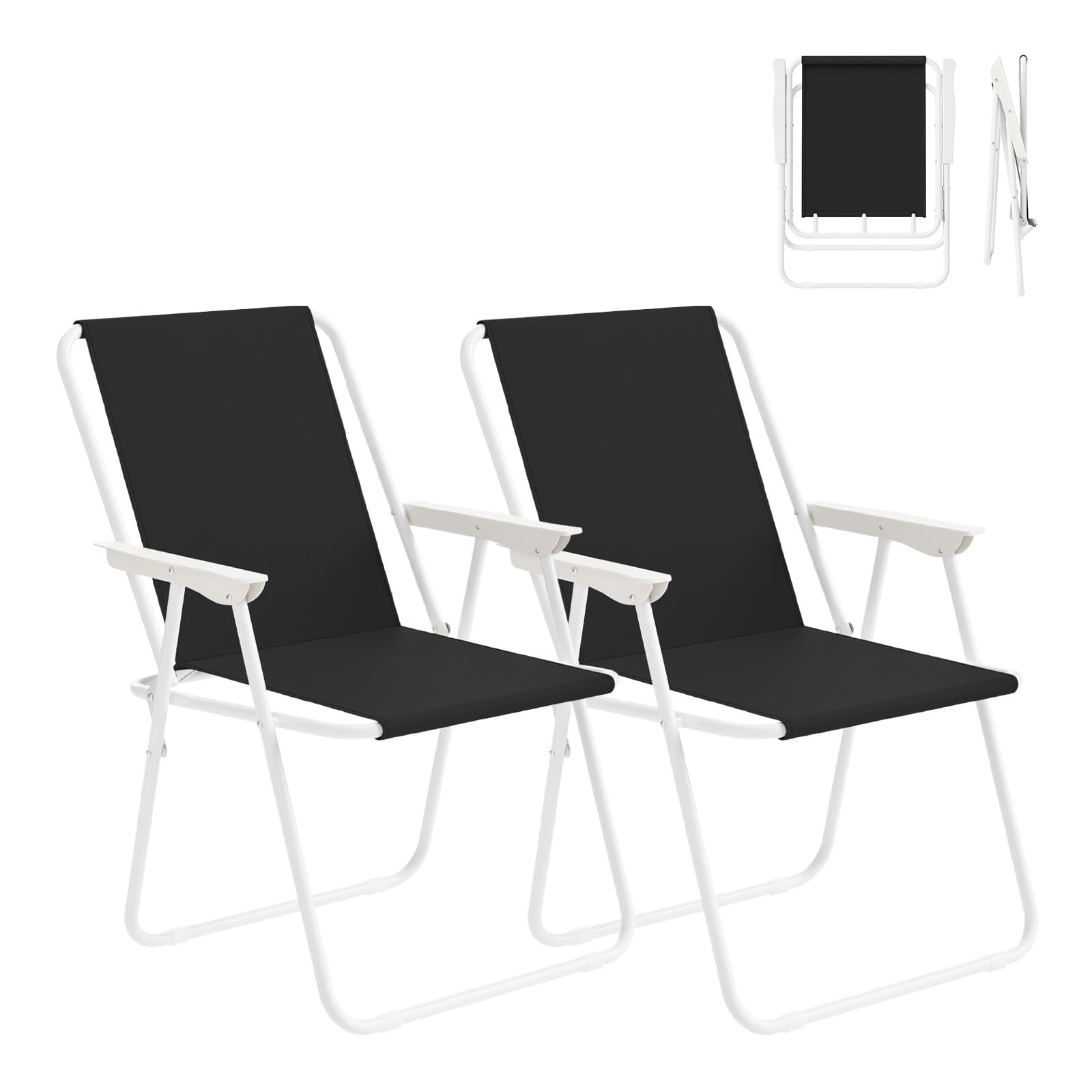 WOLTU Campingstuhl 2er Set Faltbar Leicht, Klappstuhl Camping belastbar bis 100 kg,Gartenstuhl klappbar Strandstuhl für Camping Balkon Garten