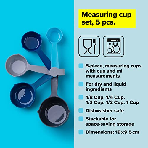 Tasty 5-Piece Measuring Cups Set for Baking Nesting Cups Set, Plastic Measure Cups Set, Baking Measuring Cups, Baking Gadgets - Image 2