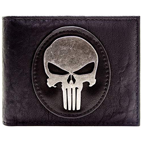Preisvergleich Produktbild Marvel The Punisher Silberner Totenkopf Schwarz Portemonnaie Geldbörse