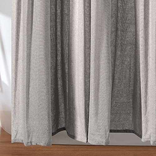 Image of Lush Decor Linen Button Shower Curtain, 72 inch W x 78 inch L, Linen - Extra Long Shower Curtains - Neutral Shower Curtain Fabric - Farmhouse Bathroom Decor