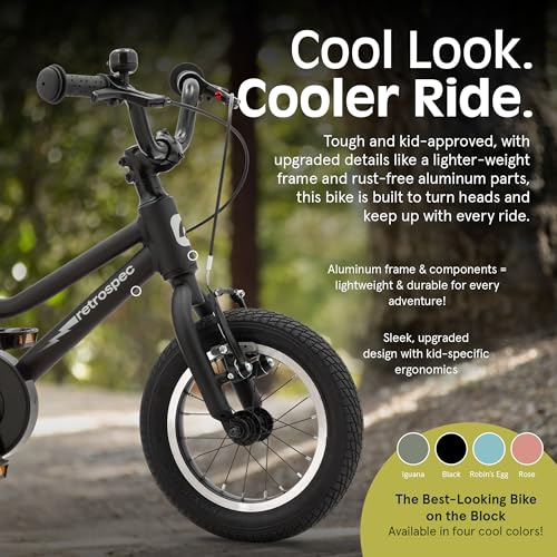 Image of Retrospec Koda Plus Kids Bike for Boys & Girls Ages 2-3 Years - 12 inch Children's Bicycle, Adjustable Seat & Handlebars, Removable Training Wheels, Front Hand Brakes, Rear Coaster Brake & Safety Bell