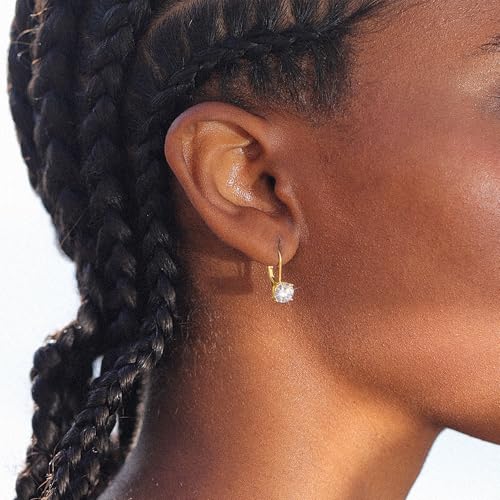 Moissanite Earrings, White Gold Plated Soild Sterling Silver Dangle Earrings 1.0ct-2.0ct D Color Brilliant Round Cut Lab Created Moissanite French Leverback Drop Earring for Women4