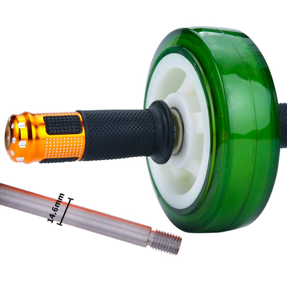 AB Wheel Rueda Fácil de montar,Rueda abdominal pedalier sólido,AB Roller carga de 400 kg, dificultad alta, con rodilleras/Verde / 15×27cm