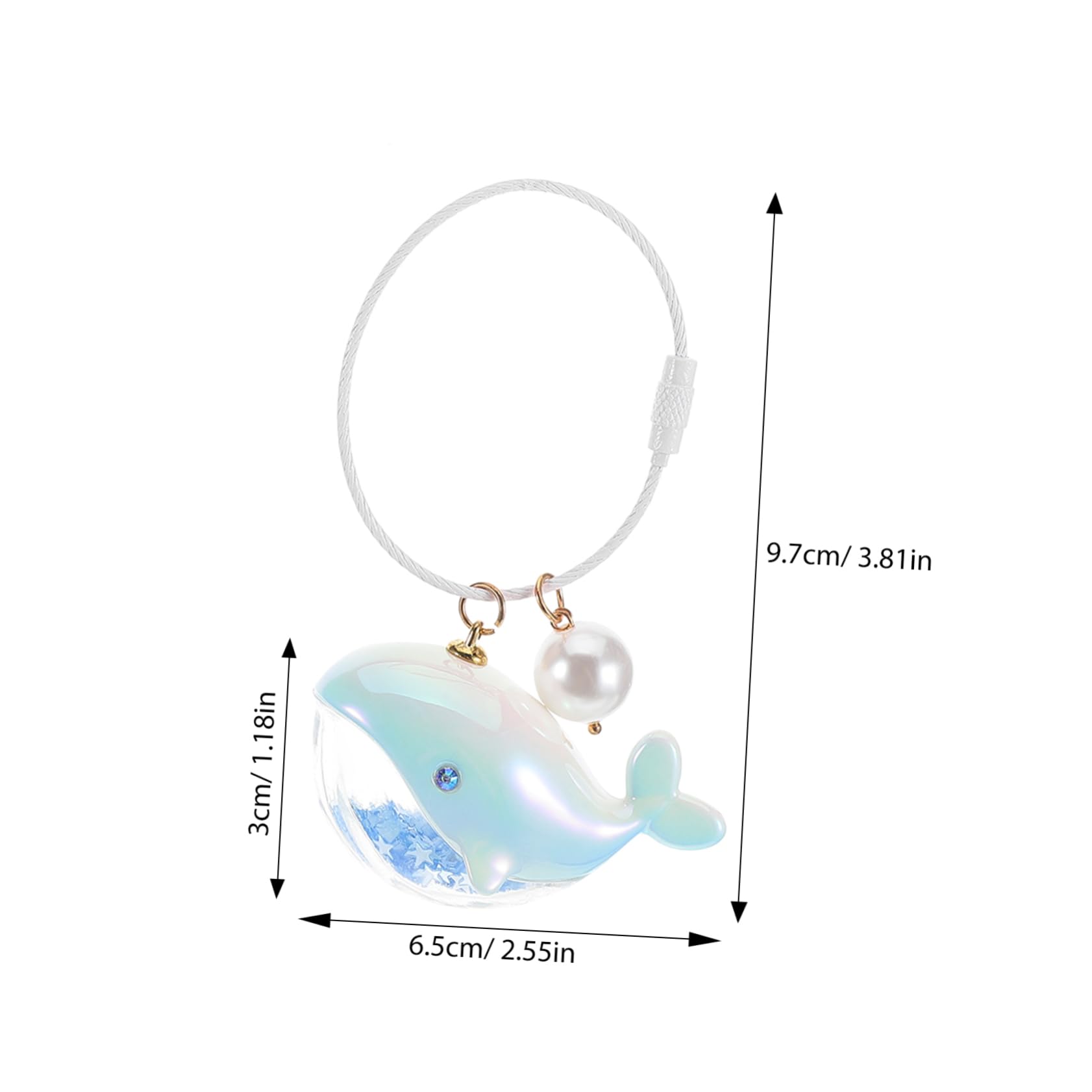 SAFIGLE Dolphin Keychain Cute Whale Pendant for Couples Car Keyring and Bag Charm Sea Themed Gift Matching Keys and Cute Purse Accessories Portable Lightweight Design 3.82X2.56X1.18In - Image 2