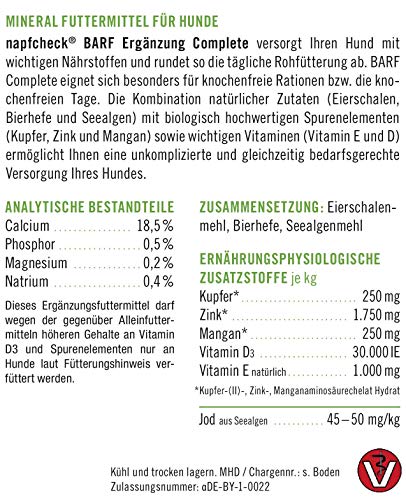 napfcheck Barf Complete - fachtierärztlich entwickelte Komplettergänzung - für Hunde - 500 g