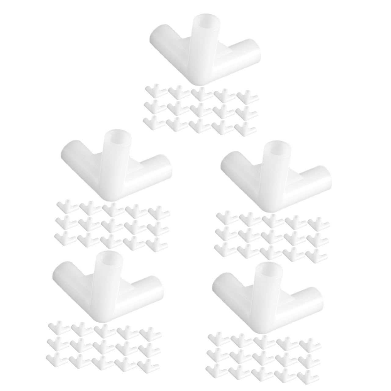 BESPORTBLE 150 Pièces Accessoires pour Tente Extérieure Raccords De Tuyauterie pour Raccords De en Plastique Garnitures De Poteau De Tente Raccords De Cadre D'auvent PP