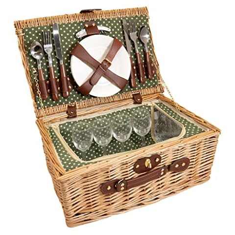 Arthur Cameron 4 Person Wicker Picnic Basket Cover