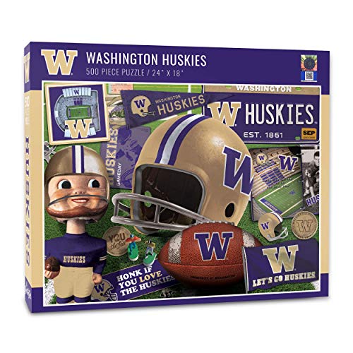 Image of YouTheFan NCAA Washington Huskies Retro Series Puzzle - 500 Pieces, Large