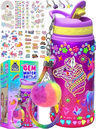 PURPLE LADYBUG Decorate Your Own Water Bottle Kit for Girls - Gifts for Ages 5-8-10 Year...