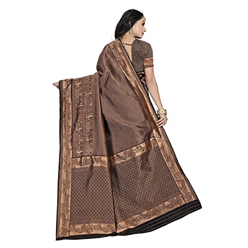 Image of StyleScope Women's Banarasi Silk Jacquard Kanjivaram Saree With Litchi Silk Unstitched Blouse Piece (Silk Diwalii)