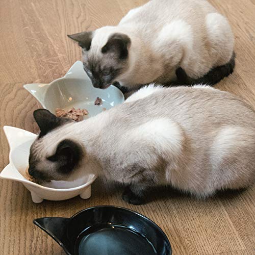 Navaris Futternapf Set 3-teilig für Katzen - 3er Napf rutschfest - 3 x Fressnapf Katzennapf spülmaschinenfest - Wasser Nassfutter Trockenfutter - 3X 210ml Napf
