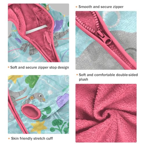 Mechanical Dinosaur Sherpa Fleece Girls3