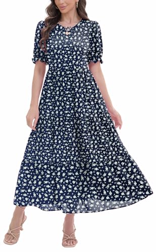 Image of Women's Maxi Dress Casual Loose Fit Tiered A-Line Flowy Summer Dress with Pockets