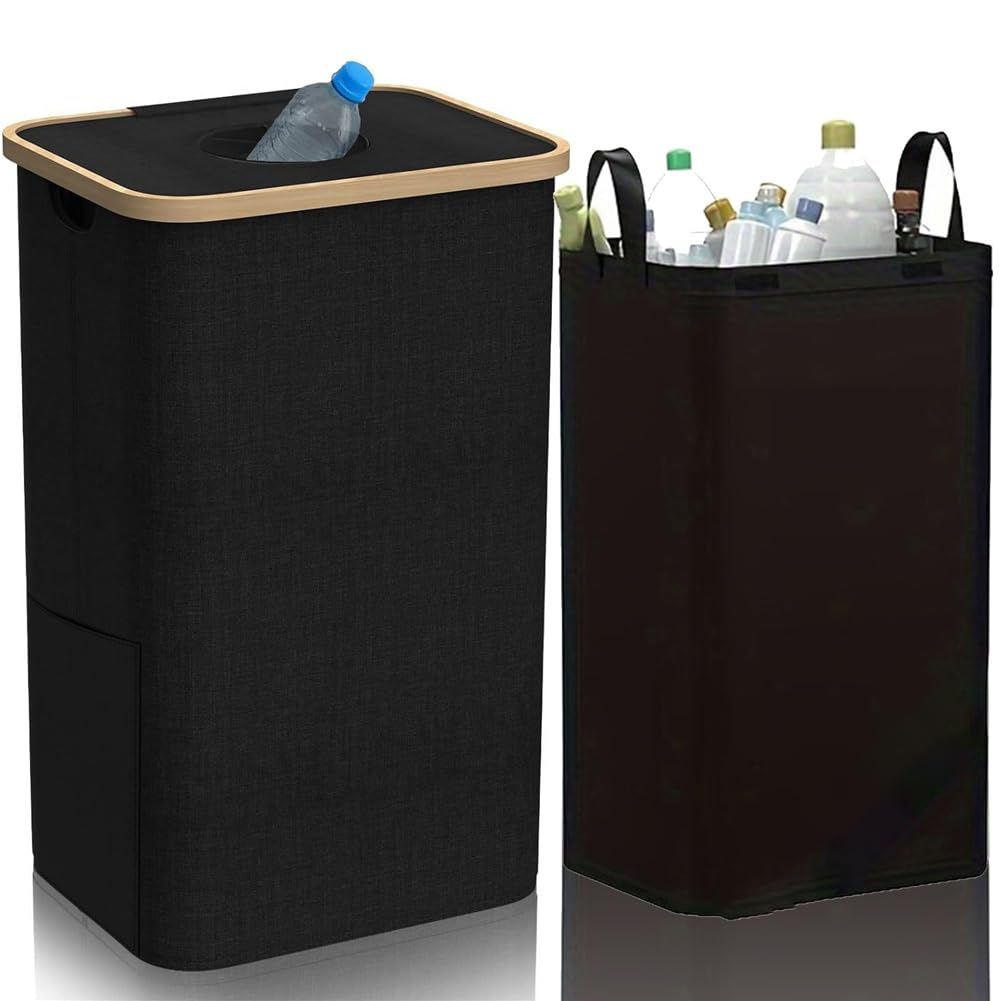 Panier de rangement amovible avec couvercle boîte recyclage cuisine