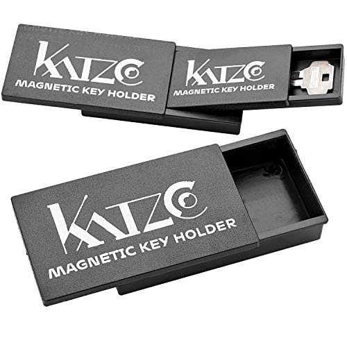 Katzco Magnetic Key Holder - 3 Sizes That Nest Inside Each Other for Easy Storage - 3, 4, and 5 Inch - Rugged Black Plastic Cases with Strong Magnets - for Safe Compartments, Extra Car Keys, House Katzco Magnetic Key Holder - 3 Sizes That Nest Inside Each Other for Easy Storage - 3, 4, and 5 Inch - Rugged Black Plastic Cases with Strong Magnets - for Safe Compartments, Extra Car Keys, House