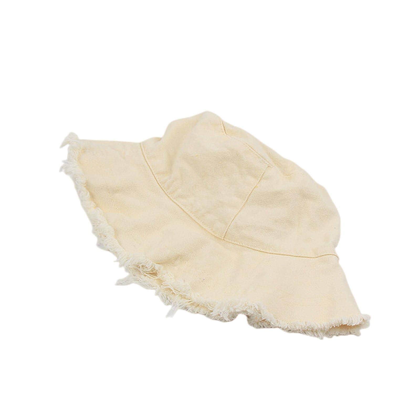 MOGSA Chapeau cloche en coton portable pliable pour femme - Chapeau de plage et de tourisme - Beige