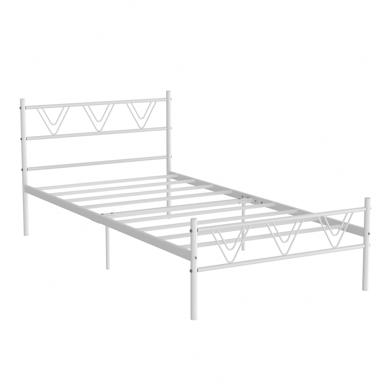 Amazon.com: Liink1Ga White Twin Bed Frames with Headboard, Twin