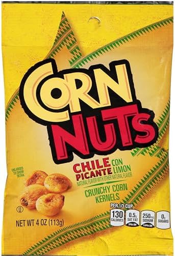 CORN NUTS Chile Picante con Limon Flavored Corn Kernels, Crunchy Corn Snack, Snack Box, Variety Packs Food for Adults, 4oz. (Pack of 12)