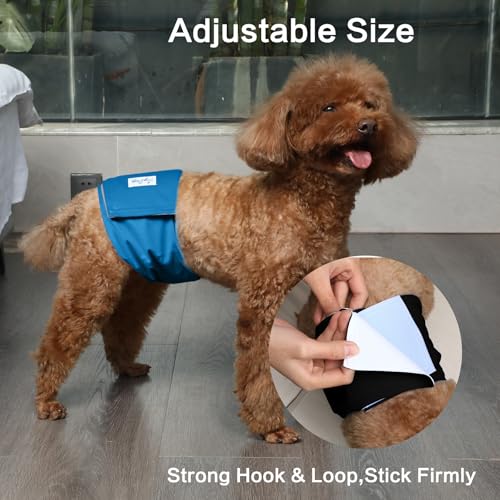 JoyDaog Wiederverwendbare Bauchbänder für Hunde, (5er Pack) Premium waschbare Windeln für Hunde Windeln für Rüden, M
