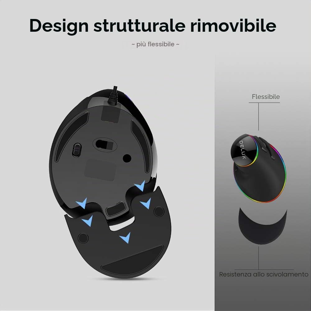 DELUX Mouse Verticale Con Filo