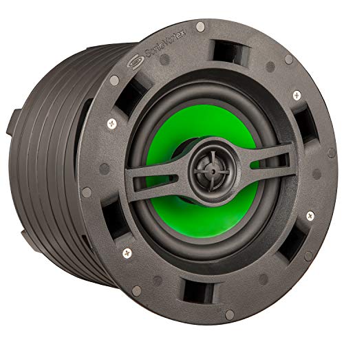 Beale Street 2-Way Dome Speakers - Pair in-Ceiling Surround Sound Speakers for Home Theatres - Patented Sonic Vortex Technology for Rich, Deep, and Clear Bass Frequency Sounds, 8.0 in Silk Dome