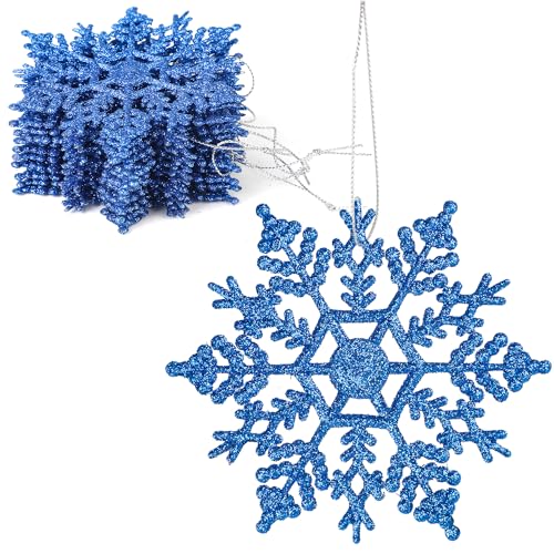 DERAYEE 12 Stück Schneeflocken Weihnachten Deko,Glitter Hängende...