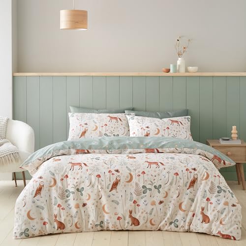 Catherine Lansfield Enchanted Twilight Animals Wende-Bettwäsche-Set für...