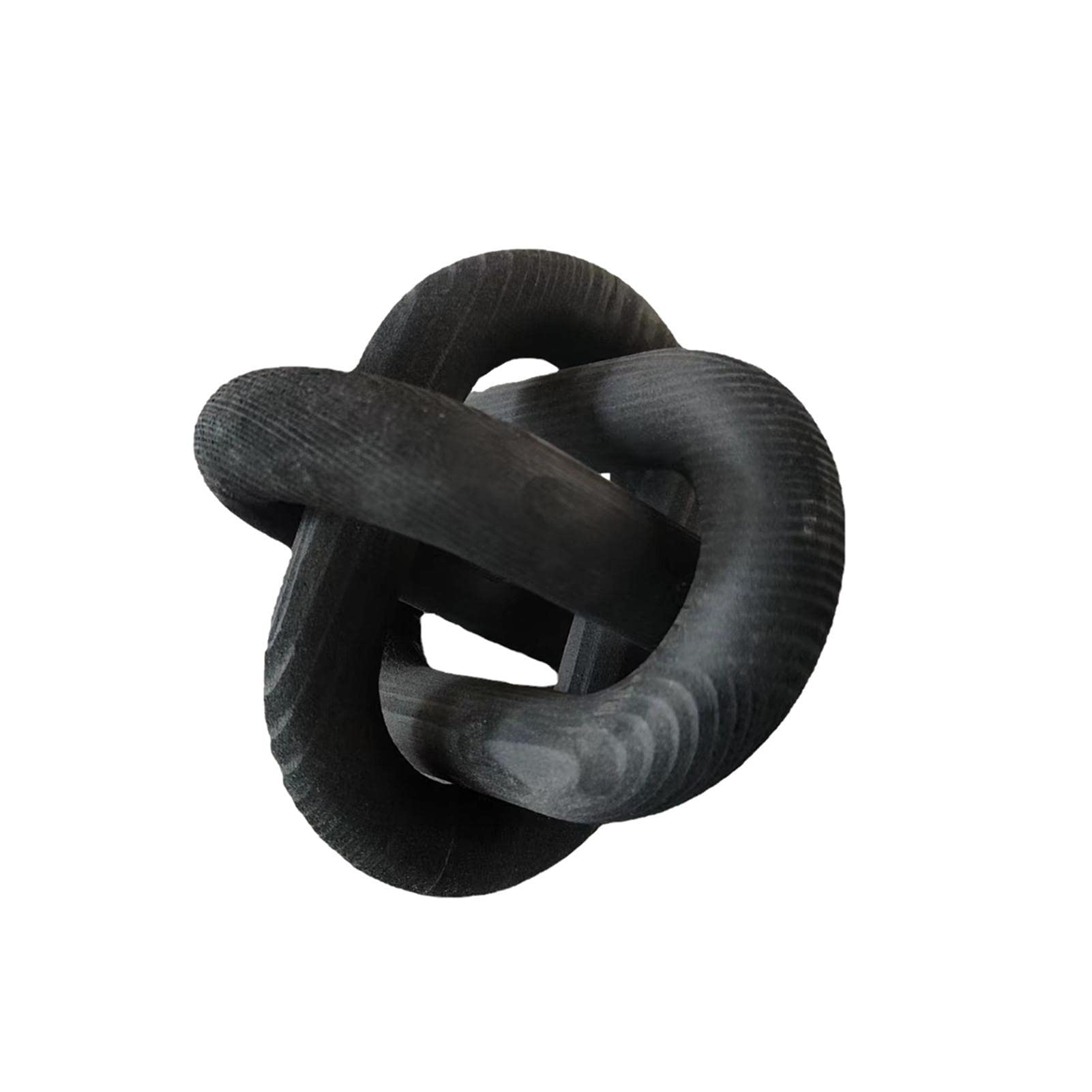 Imtrub Black Decorative Wooden Knot - Decorative Knot 3-Link - Farmhouse House Decorations For Living Room Knot Decor Chain Link Decor