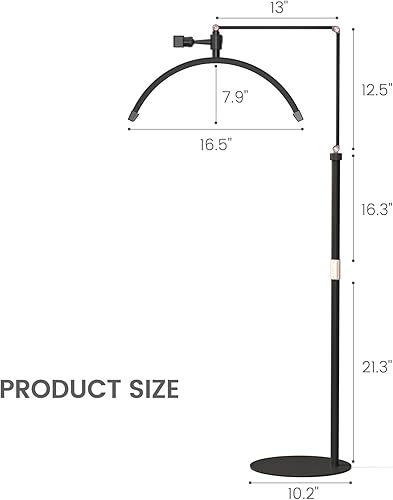Miniatura 2 de Iluminación de pestañas de media luna lámpara LED de pie plegable para pestañas - Luz de pestañas de belleza para tecnología de pestañas, luces de