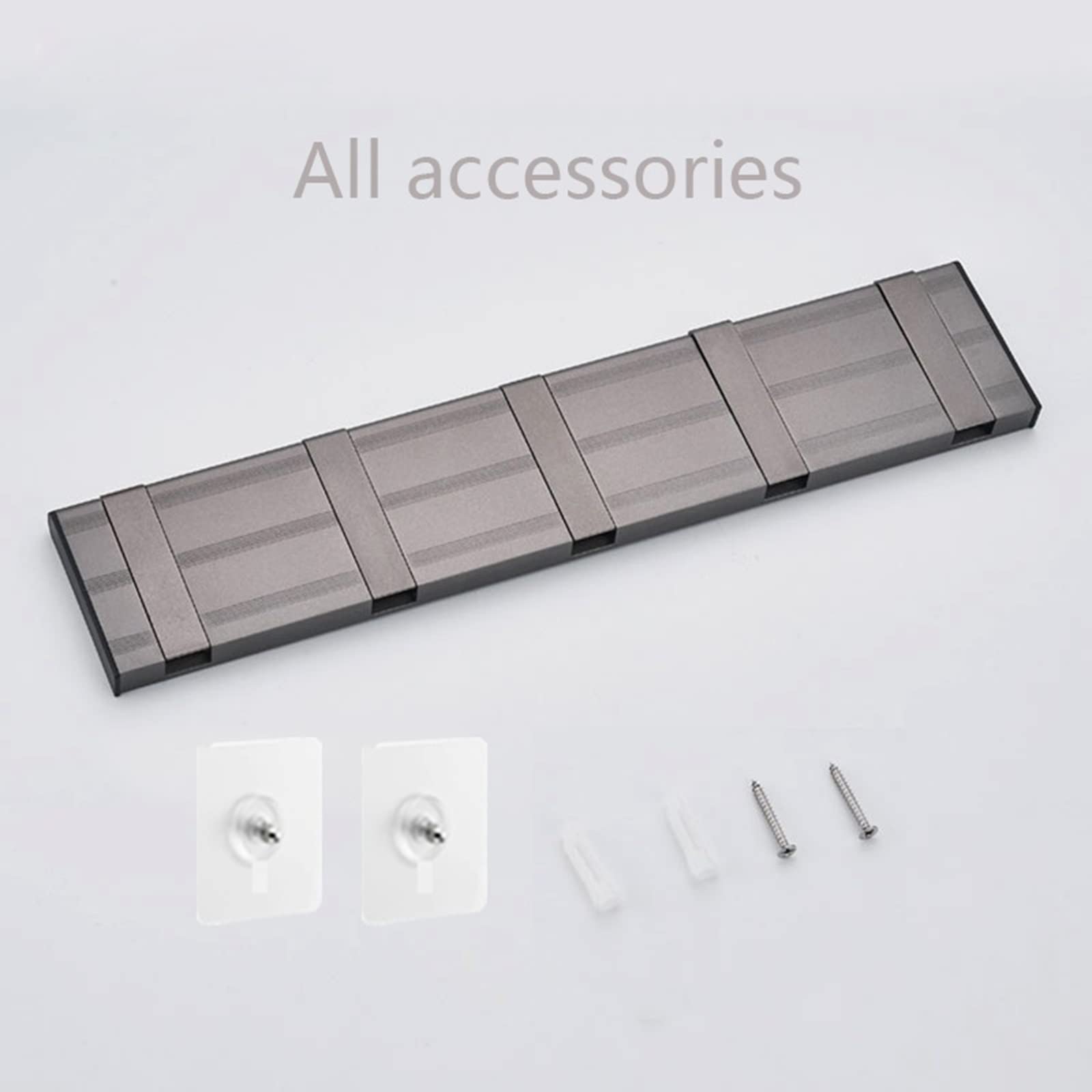 ISCBAFYX Percheros, Perchero montado en la Pared, Gancho para Abrigos de baño, Perchas de Pared, Soporte para Toallas, Colgar Ganchos para Batas, Gancho de Pared Plateado/Negro Plateado/6 Ganchos