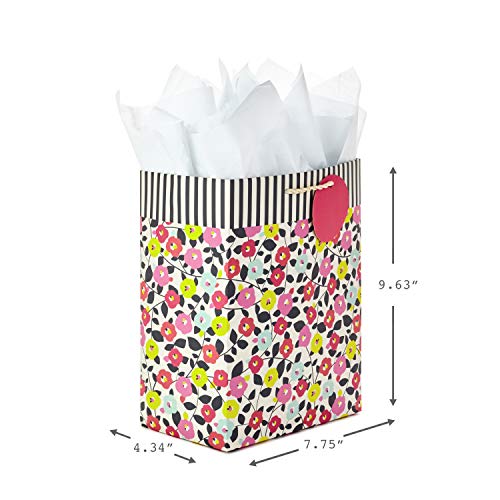 Hallmark-9-Medium-Gift-Bag-with-Tissue-Paper-Flowers-and-Stripes-for-Birthdays-Mothers-Day-Baby-Showers-Bridal-Showers-Weddings-or-Any-Occasion