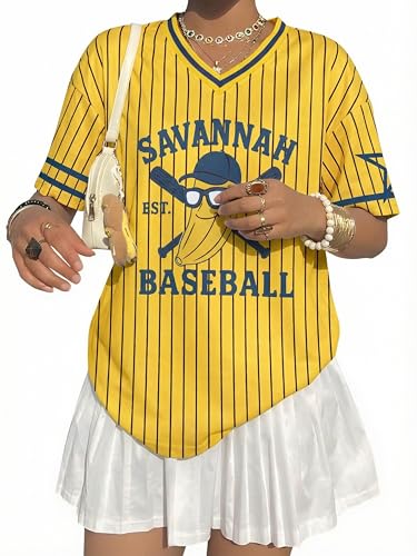 Baseball Jersey Shirts for Women - Baseball Savannahv T-Shirts Funny Game Day Fan Clothes Tops