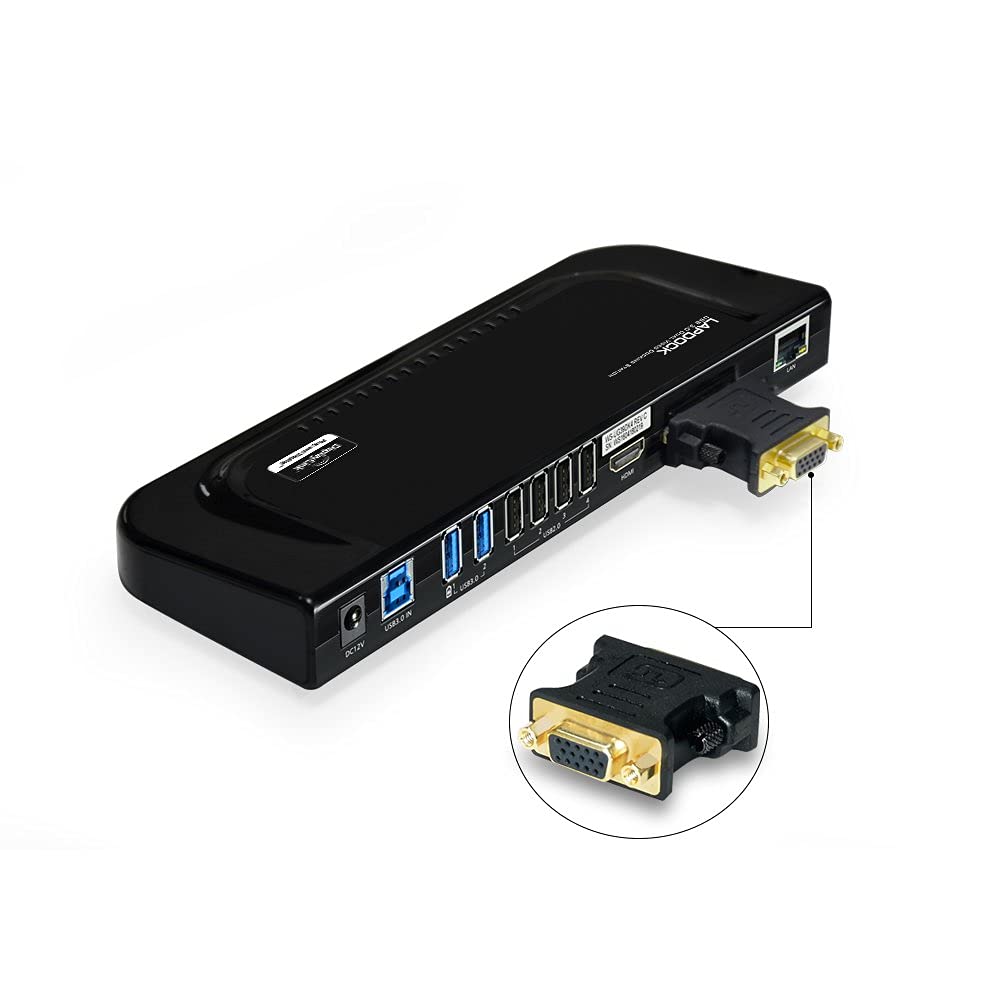 Wavlink USB3.0 Universelle Docking Station Multifonction avec Dual Video Display Outputs HDMI/DVI/VGA jusqu'à 2048 x 1152, Gigabit Ethernet, Audio, 6 Ports de USB pour MacBook Neo, Ultrabook et Pcs