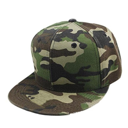 DDLBiZ® Unisex Man Women Design Camouflage Baseball Adjustable Snapback Hip-hop Baseball Cap Hat Dance Hat Cap for Outdoor Sports (Green)