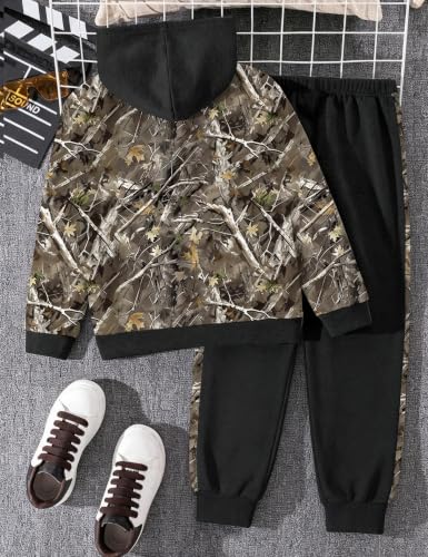Image of Boys Clothes Fall Winter Outfits Camouflage Long Sleeve Hoodie and Pants 2PC Kids Clothes Boys for 5-14 Years