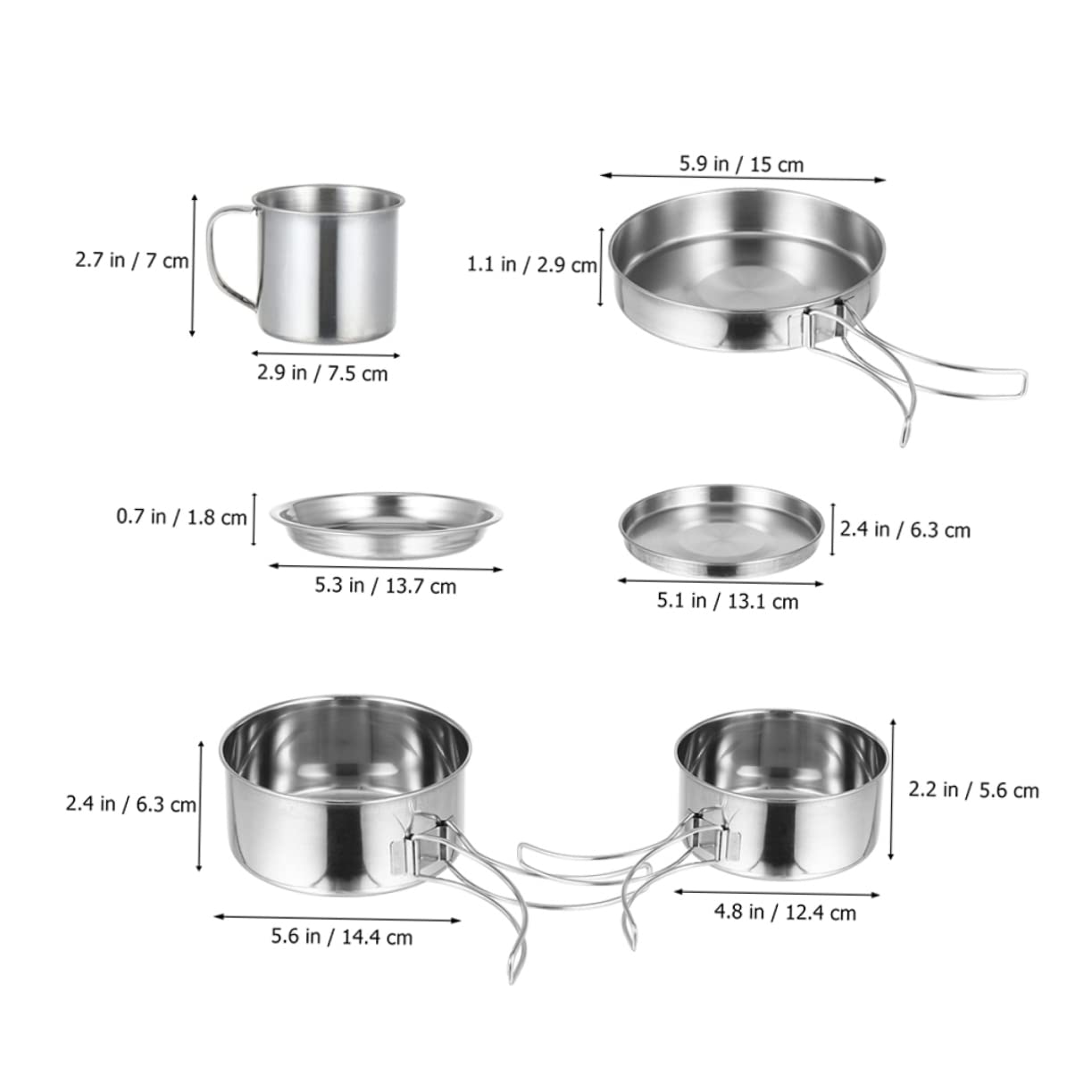 1 Juego Utensilios de Cocina para Camping Inoxidable para Senderismo Picnic y Barbacoa para Personas