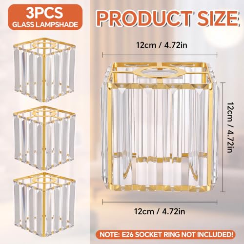 Image of Teenyyou 3 Pcs Gold Crystal Bathroom Vanity Light 1-5 /8 inch(1.65 inch) Uno-fitter