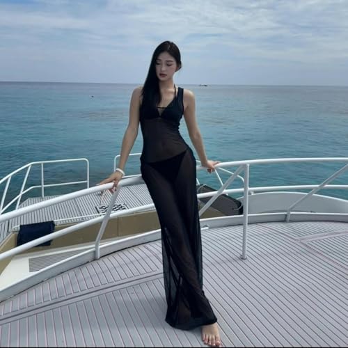 Vestido de lencería transparente largo para superar el calor con sensualidad 2