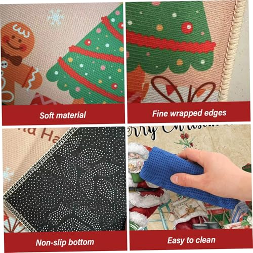 Tapis de cuisine de Noël Père Noël lavable et antidérapant - 3
