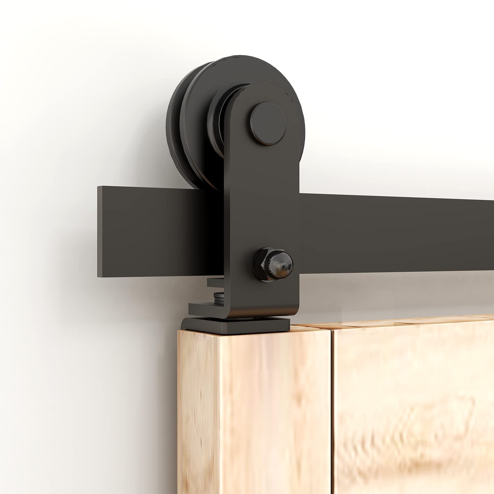 Wolfbird 5ft / 152cm Rail Porte Coulissante Pliante Kit Roulette Suspendue Systeme de porte coulissante pliante, kit de porte pliante pour ouverture de porte de 120-140cm