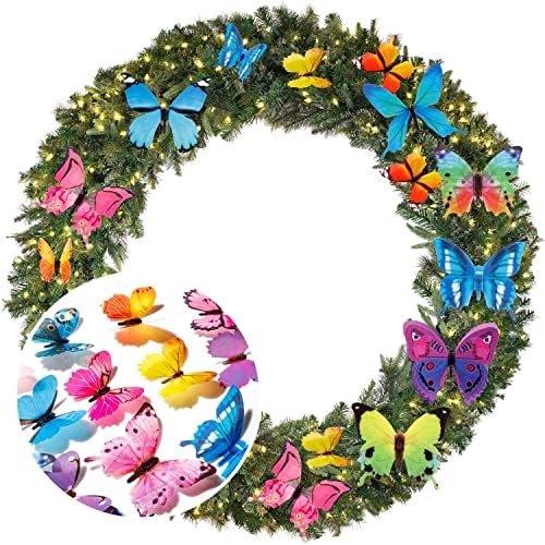 120PCS 3D Colorful Butterfly Wall Stickers, Butterfly Wall Decals, Removable Butterflies DIY Art Decor Crafts for Party Offices Bedroom Room Sticker Set