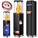 KESSER® Gasheizstrahler 4/8 kW Gas Piezozündung Heizung + Gasdruckregler + Cover, 360° Rollen Kippschutz, Terrassenheizstrahler Gasheizung Gasheizer Outdoor Kamin Mobiler Heizpilz, Heizer, Schwarz