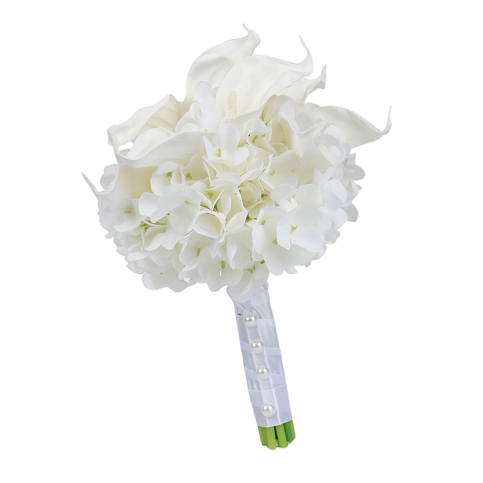 Buxuaaaa Realistic Silk Hydrangeas Calla Bouquets for Wedding Ceremonies Bridal Showers Home Decor Low Maintenance Silk Wedding Flower