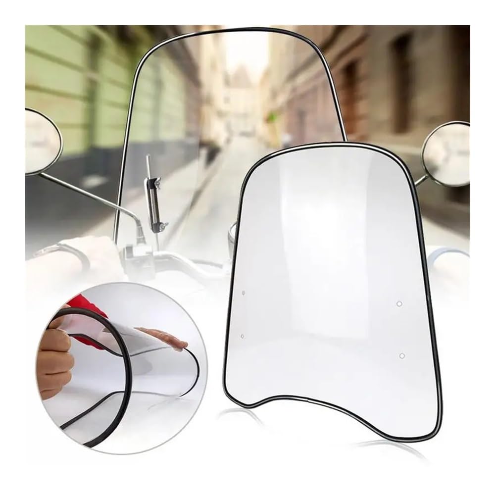 D'écran Déflecteurs Moto Pare-Brise De Moto Universel 18x16.7 Pouces, Grand Pare-Brise Transparent pour Motos, Déflecteur De Vent, Pare-Brise
