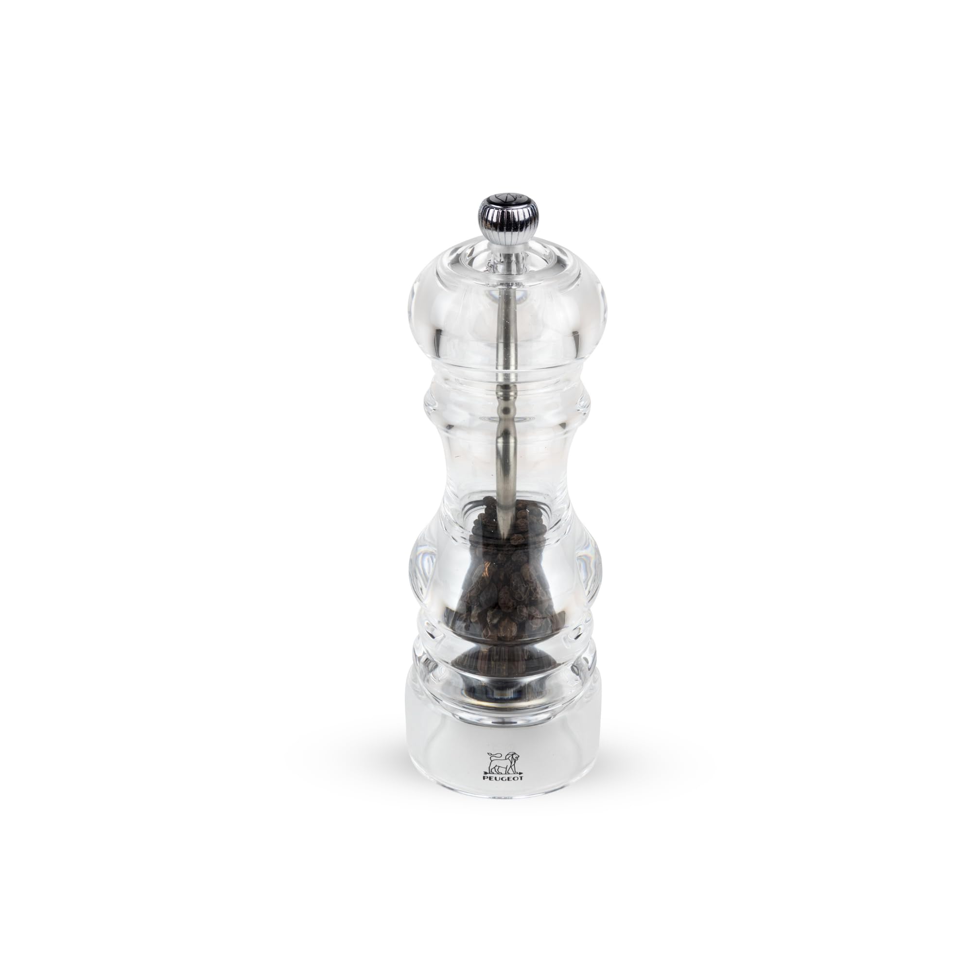 Peugeot - Nancy Manual Pepper Mill - Transparent Adjustable Grinder - Acrylic, Clear, 18cm