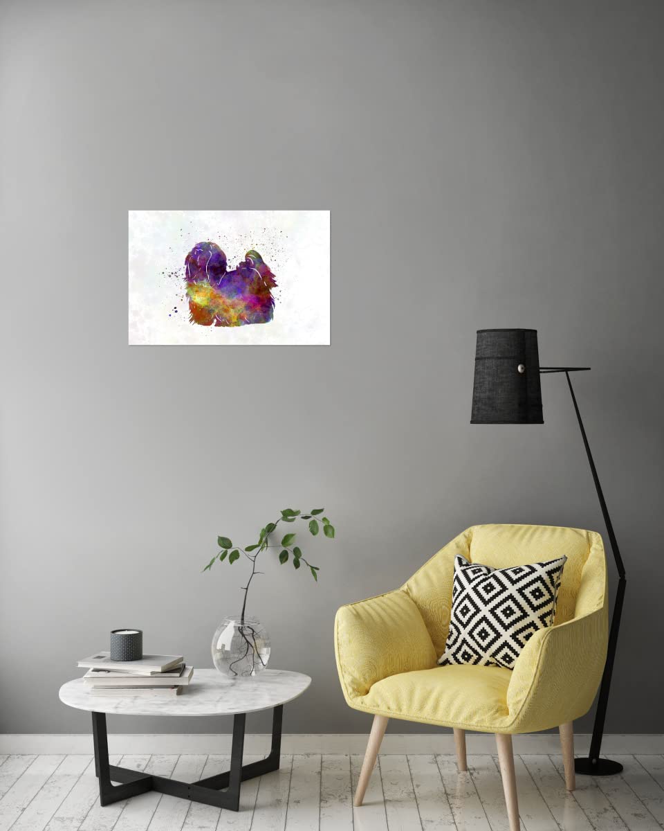 artboxONE Poster 150x100 cm Tiere Maltese in Watercolor hochwertiger Design Kunstdruck - Bild Dog Animal Dog